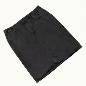 GAP Hutton Black Chino Skirt Cotton Casual Knee Length 12/14 GUC
